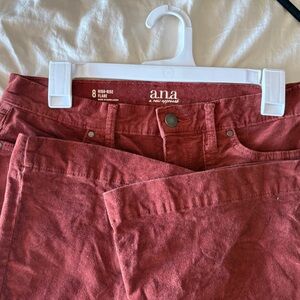 a.n.a Women's High-Rise Flare Jeans - Rust Red Corduroy